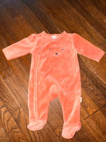 Pyjama velour  p’tit bisou 1 mois