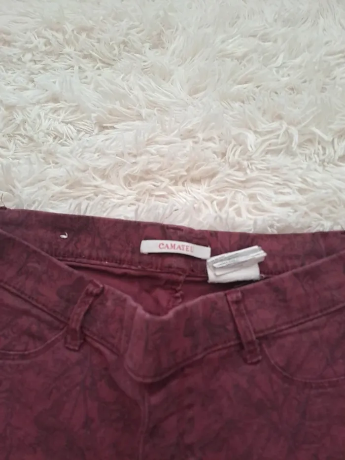 Jegging Camaïeu T38 - Motifs Discrets Style Goth/Rock - Bordeaux - photo numéro 5