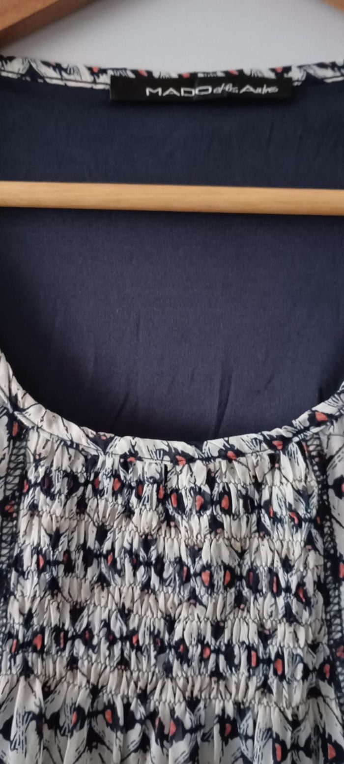 Tunique longue / Robe fluide imprimée manches 3/4  Mado et les autres Taille 38