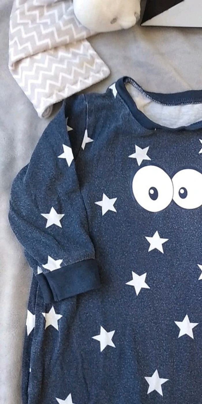 Pyjama grenouillère sans pieds combinaison léger été Mixte 3/6 mois étoiles - photo numéro 3