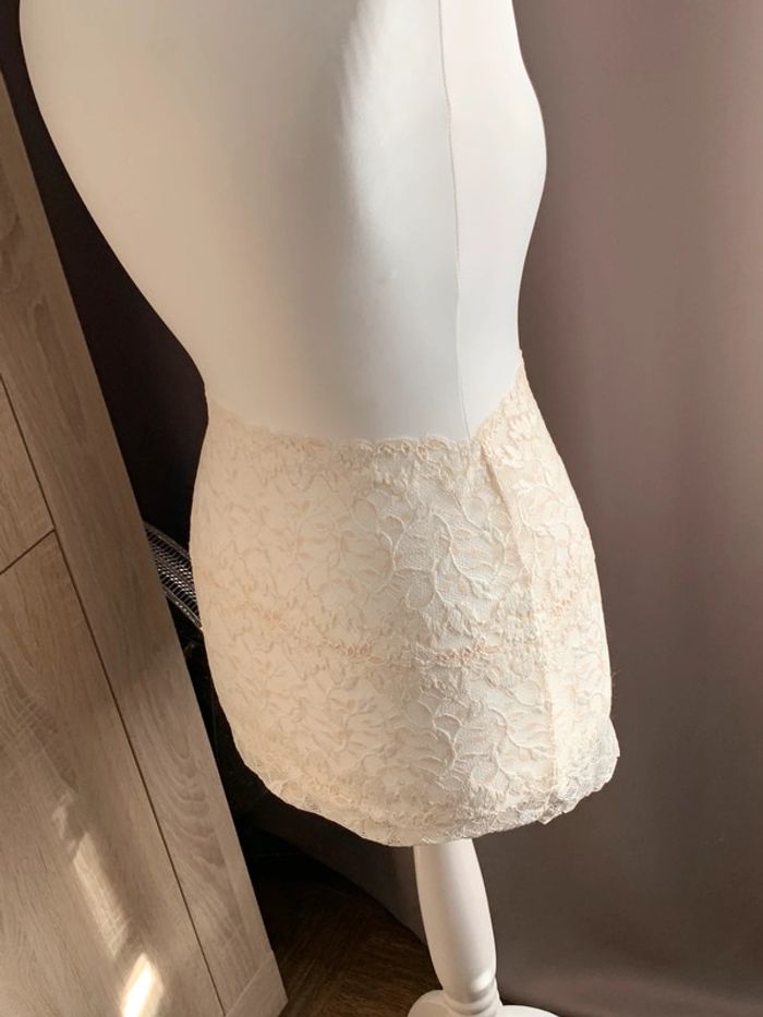 Jupe lingerie dentelle beige L - photo numéro 4