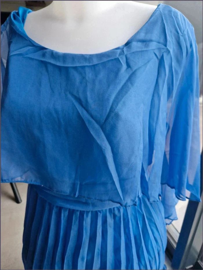 Robe habillée pour mariage ou baptême - bleu - Taille 2XL - Aumora - photo numéro 4