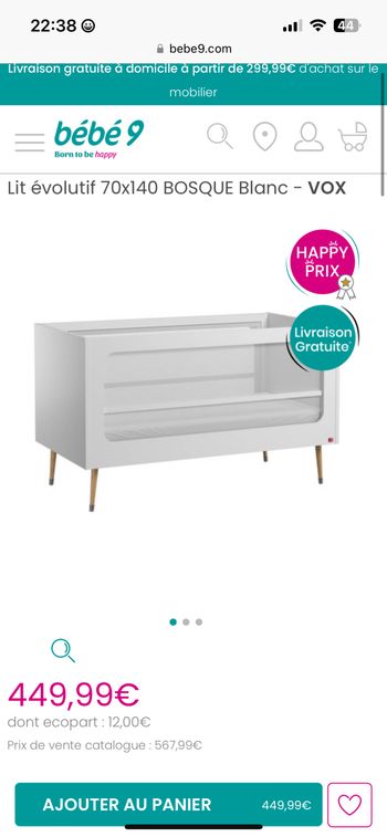 Lit bébé évolutif scandinave