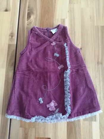 Robe velour côtelé violette