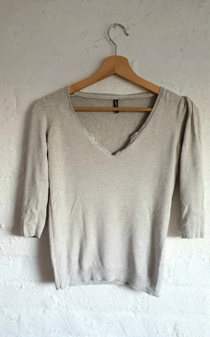 Pull fin crème taille XS Naf Naf