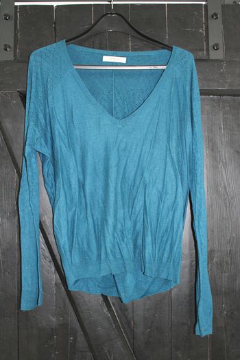 Pull fin bleu