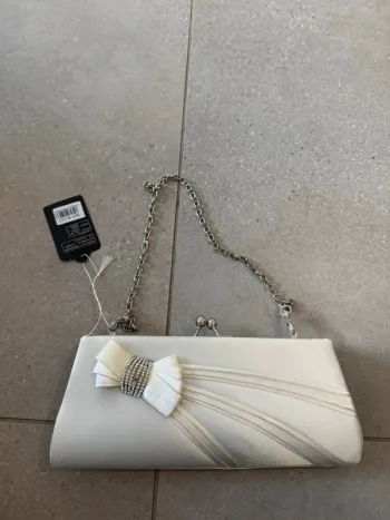 Sac à bandoulière blanc, neuf avec défauts, il y a des taches, 27x10cm