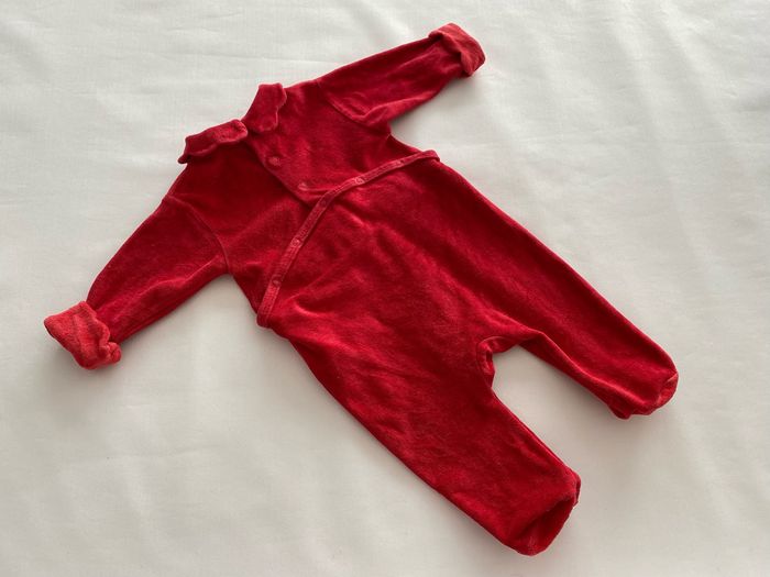 Pyjama en velours  rouge Noël Vertbaudet - photo numéro 3