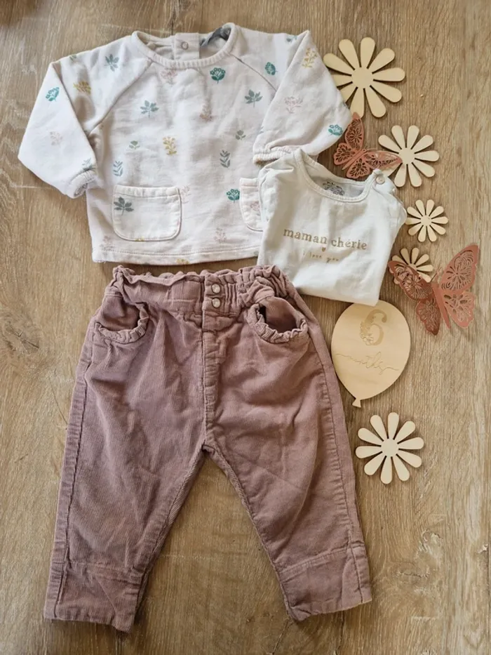 Ensemble t-shirt sweat pantalon bout'chou bébé fille 6mois