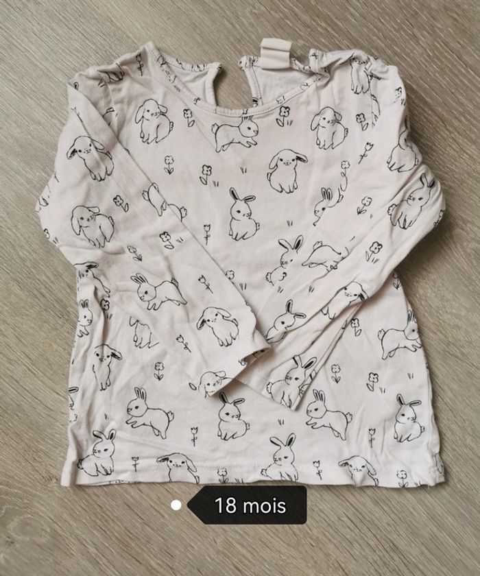 T-shirt manche longue fille 18 mois