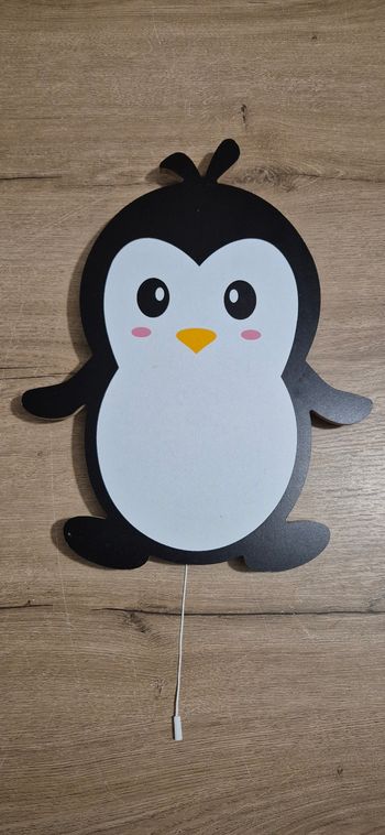 Veilleuse murale pingouin en bois 🐧