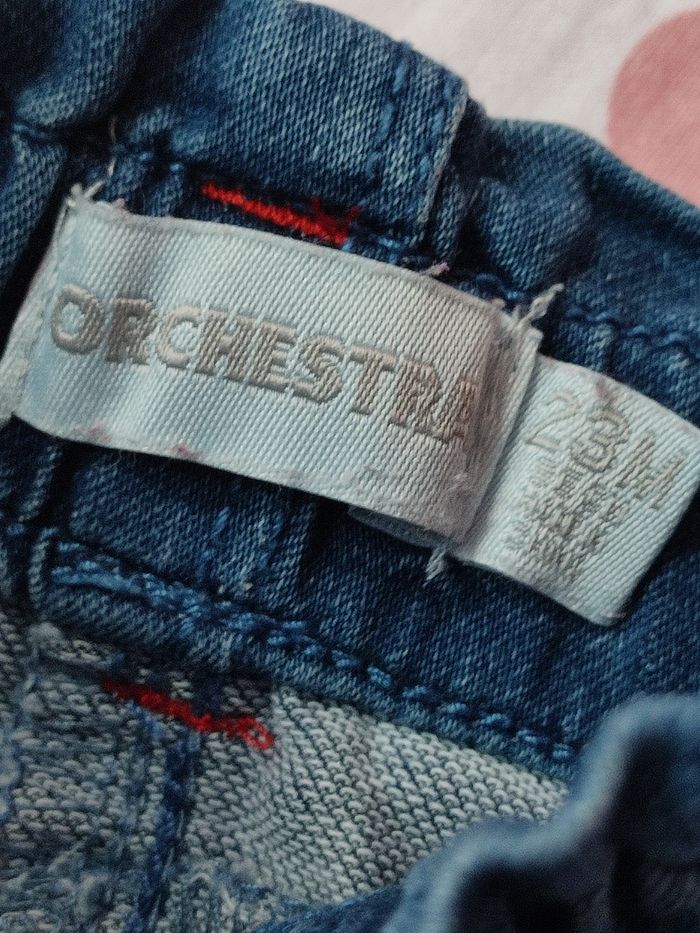 Pantalon en jean fleur - Resserré à la taille - 23 mois - Très bon état - Orchestra - photo numéro 9