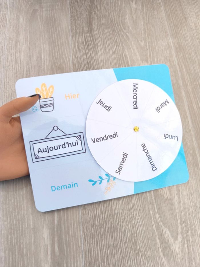 La roue des jours de la semaine bleu