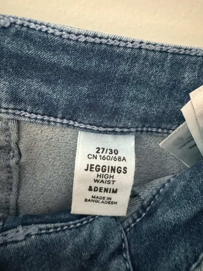Jean, denim, legging fille taille haute - photo numéro 2