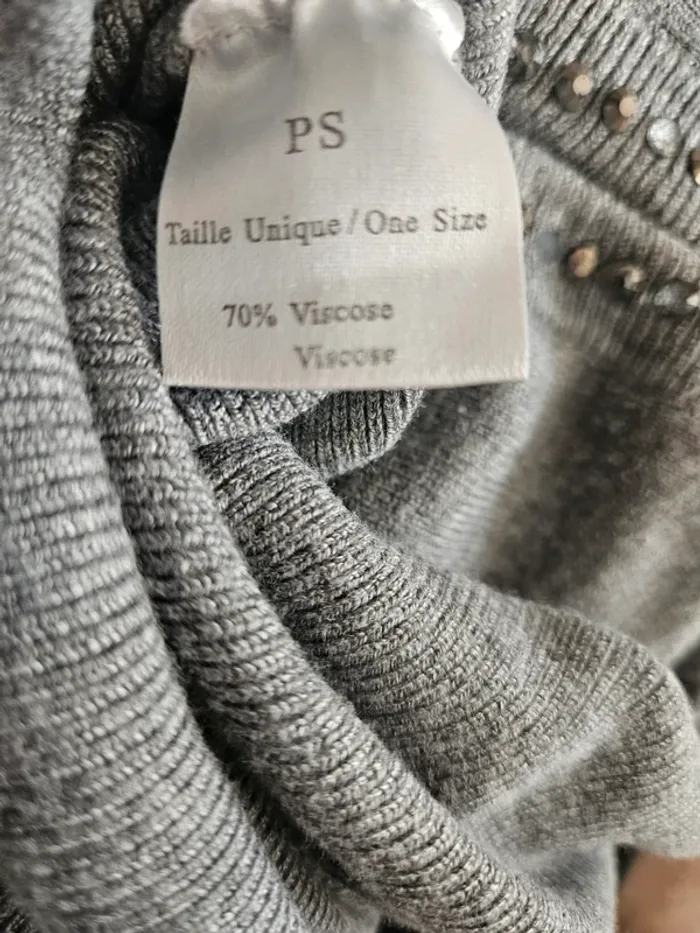 Pull gris avec strass Enzoria Taille U (40) - photo numéro 6