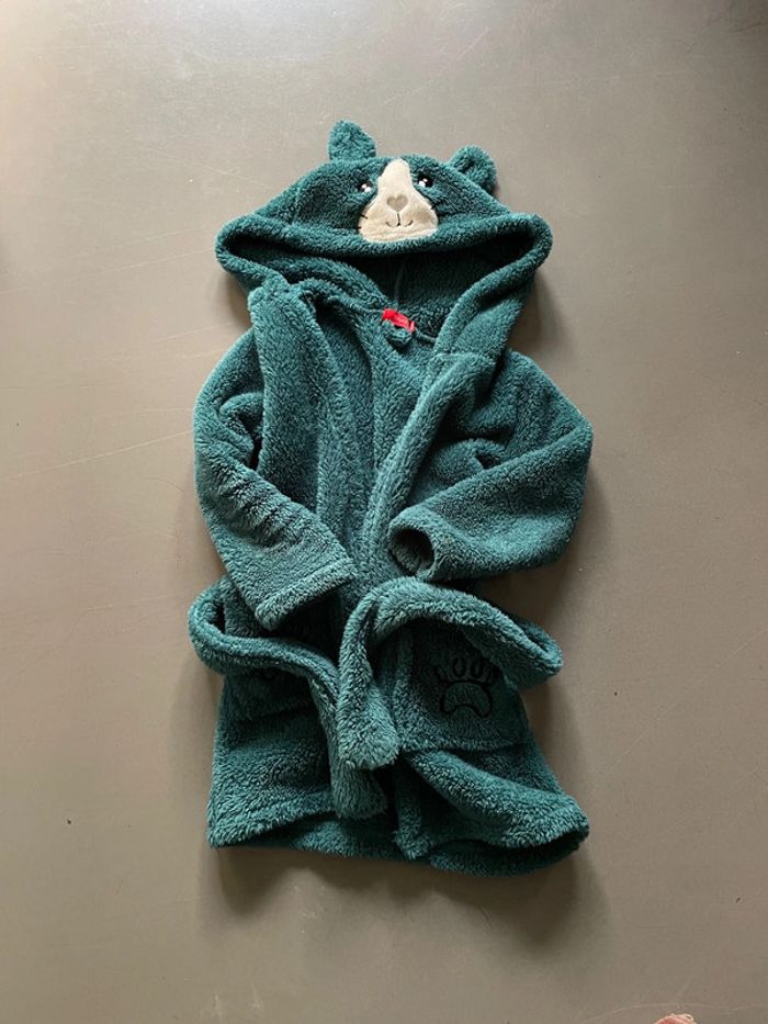 Peignoir polaire vert 6 ans