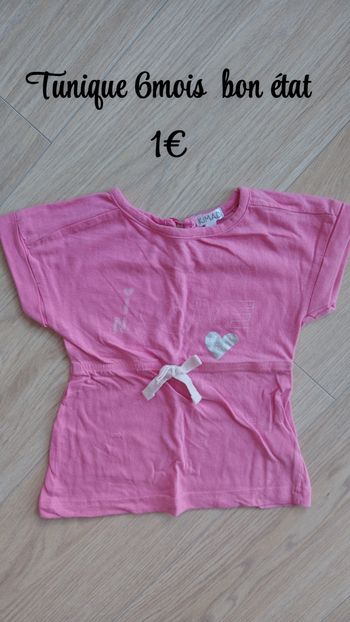 Tunique rose 6mois 