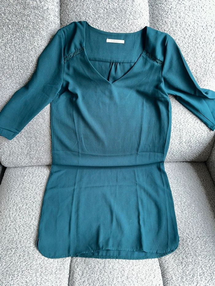 Robe fluide bleu canard / pétrole Camaïeu