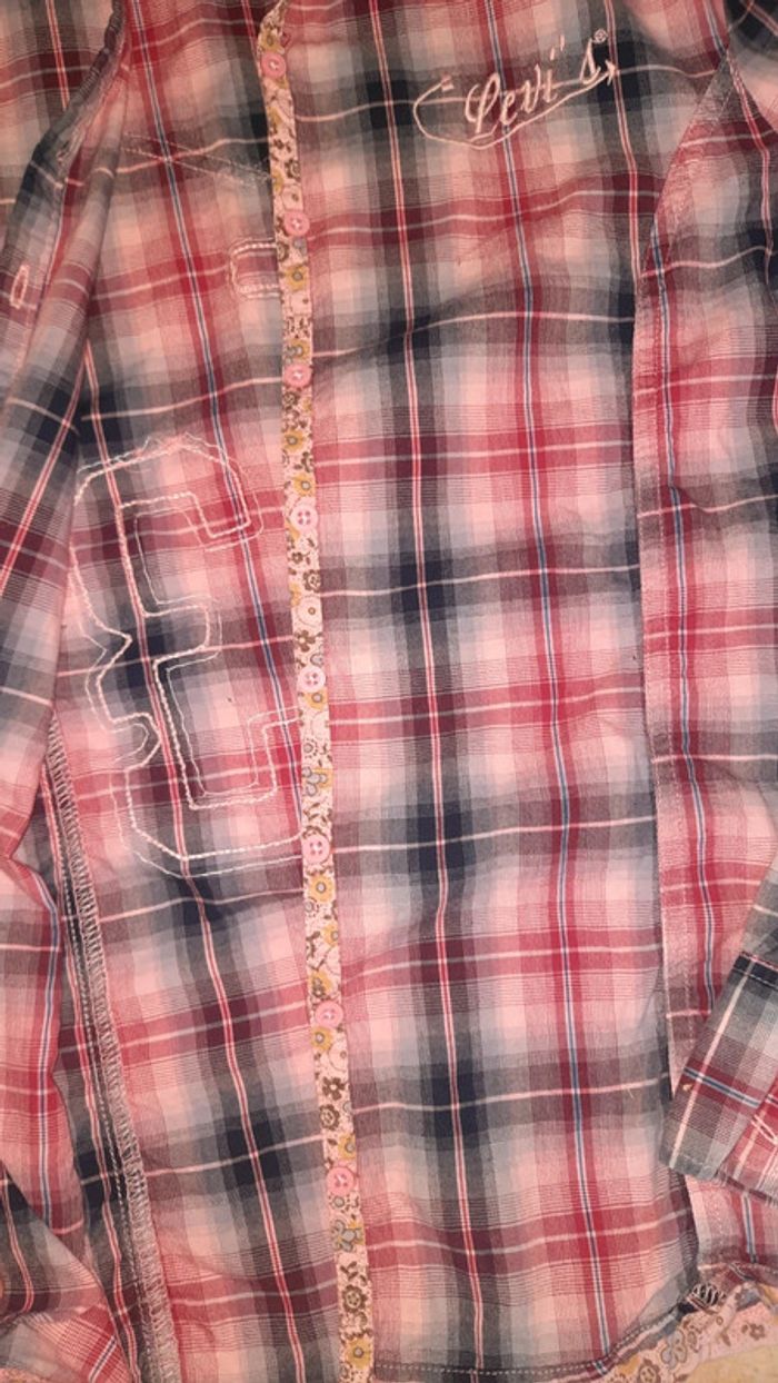 Chemise Levis 14 ans rose carreaux - photo numéro 6