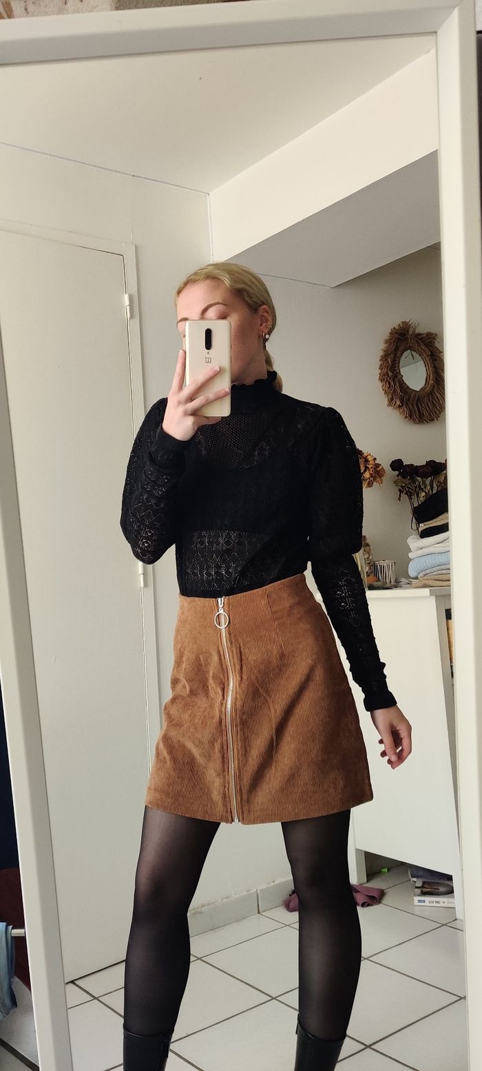 Jupe camel femme