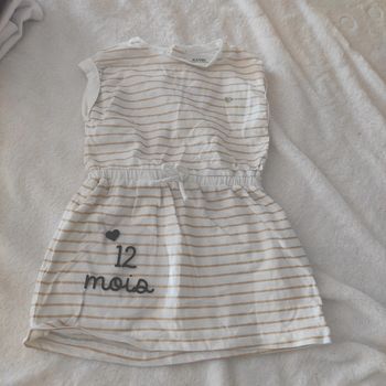 Robe blanche Kiabi 12mois