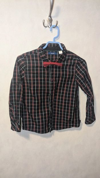 Chemise garçon marine à carreaux