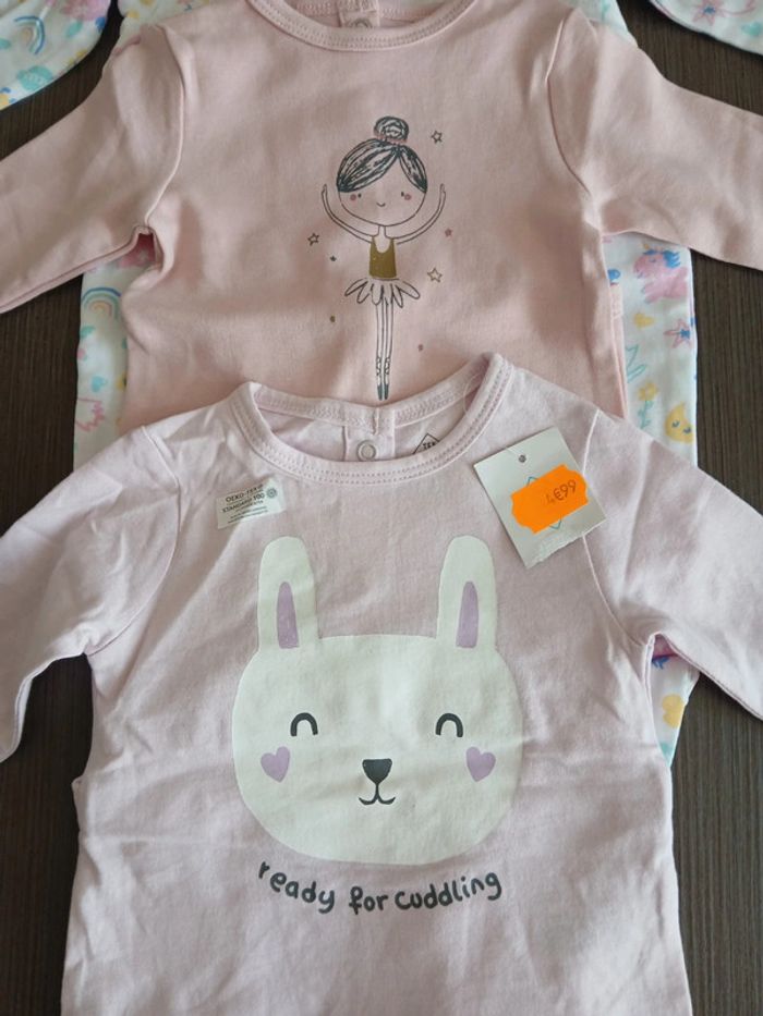Lot de 3 pyjamas fille en coton tex baby 1 mois - photo numéro 4