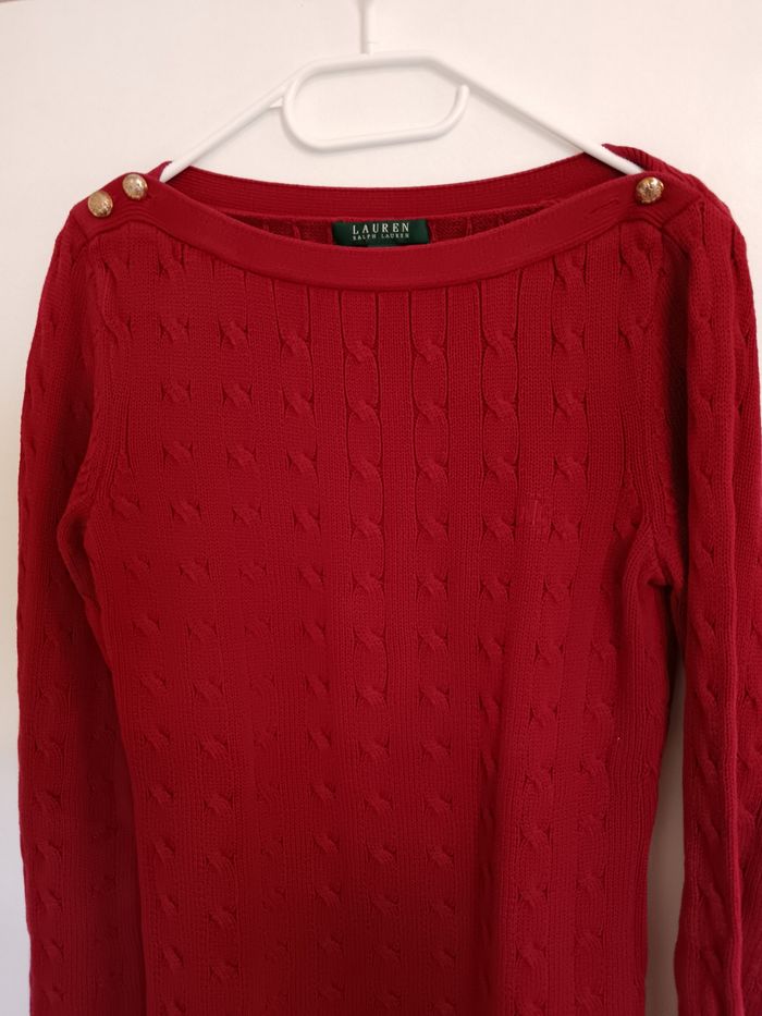 Pull raph Lauren rouge M - photo numéro 3