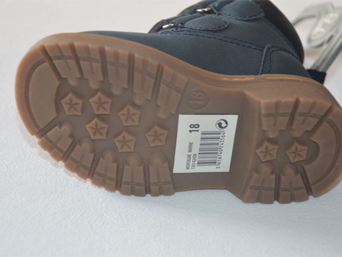 Chaussures montantes bleues foncés toucher façon daim neuves Pointure : 18 - photo numéro 4