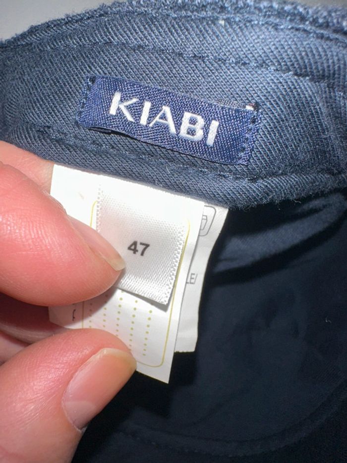Jolie casquette habillée type béret, taille 47 bleumarine - photo numéro 4