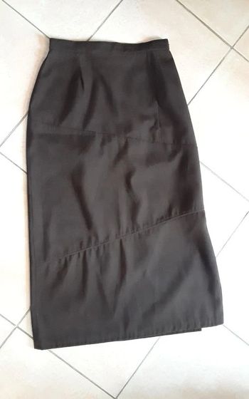 Jupe fendue  marron T40 peau de pêche