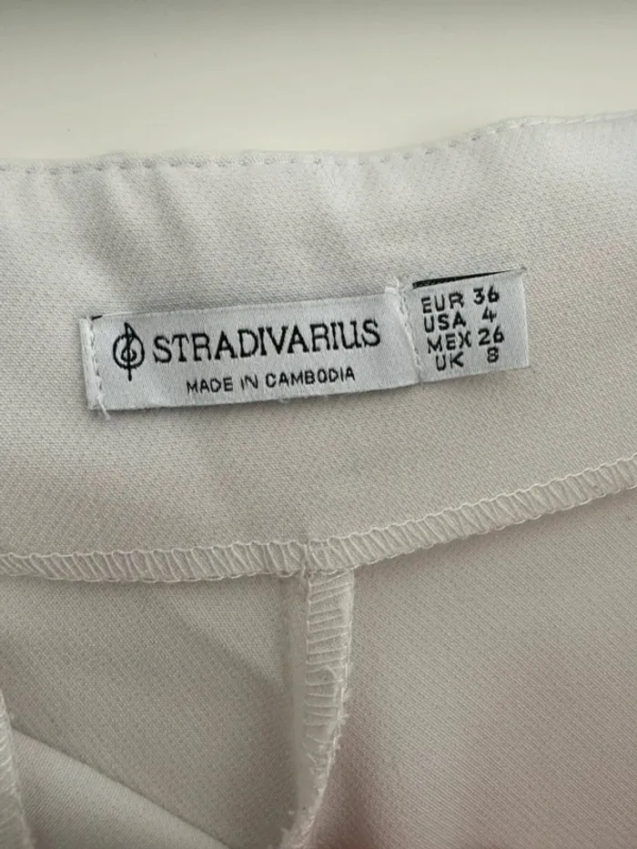 Pantalon blanc stradivarius femme taille 36 - photo numéro 3