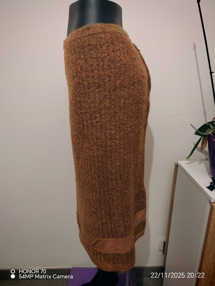 Jupe en laine et daim vintage - photo numéro 2