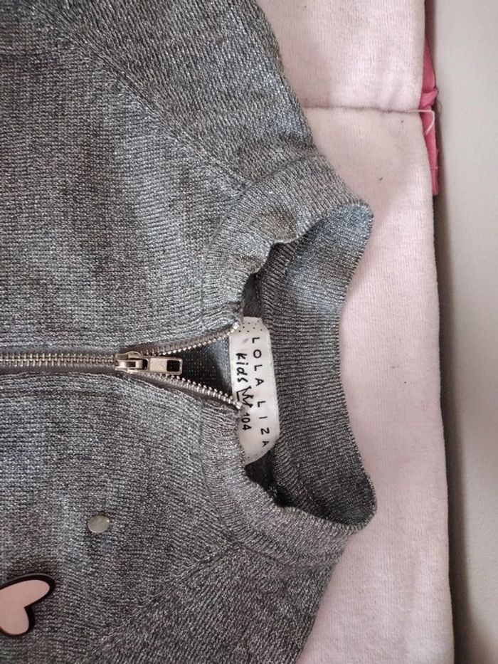 Veste gilet grise brillante fille - photo numéro 3