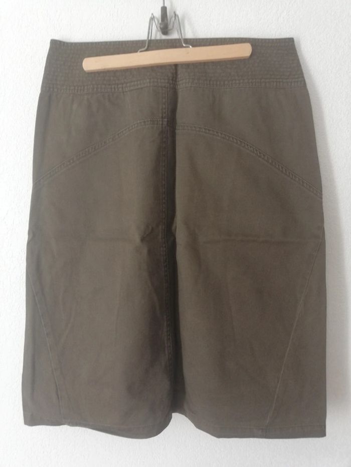Jupe mi-longue t. 42. Marron kaki. CQFP - photo numéro 7
