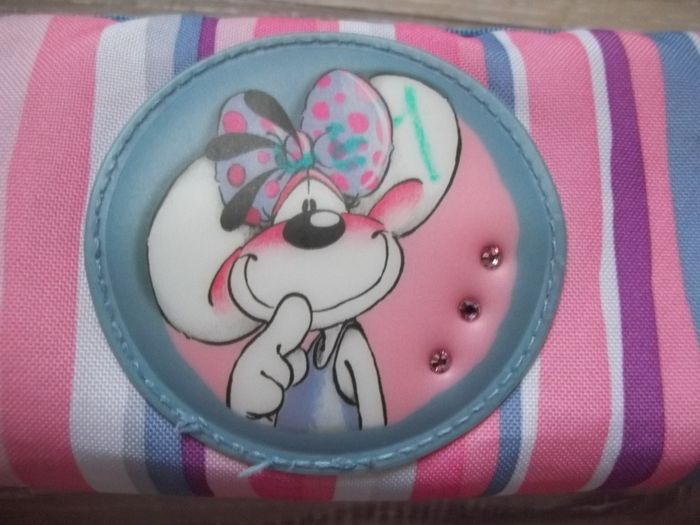 Trousse rose rayée Diddl - photo numéro 3