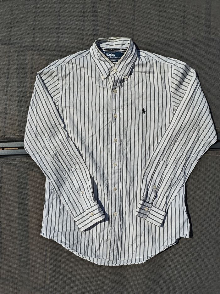 Chemise Ralph Lauren à rayures blanc/noir - M - photo numéro 2