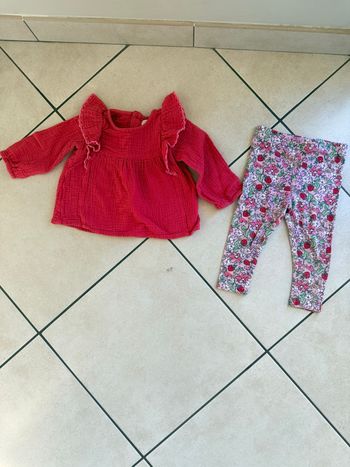 Ensemble petite fille fleuri 