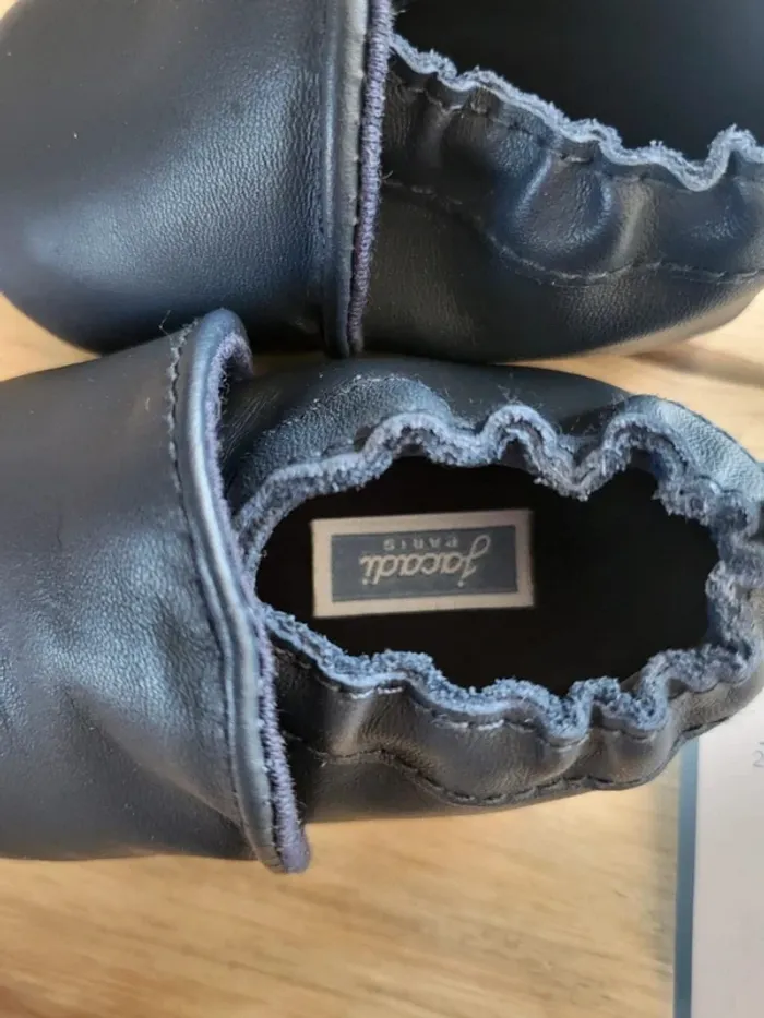Chaussons semelle souple Jacadi 17 marine en cuir - photo numéro 6