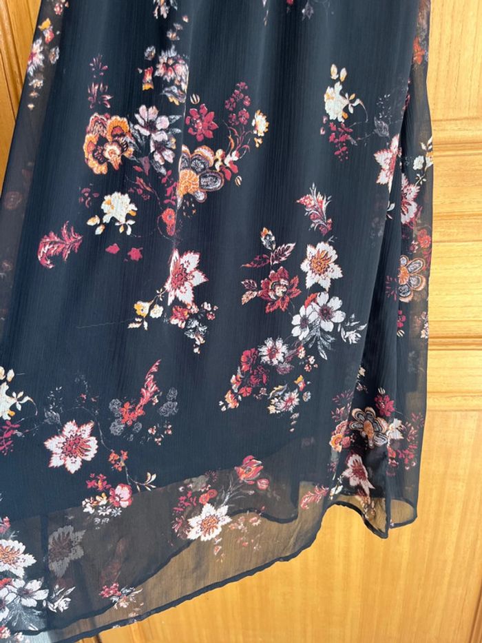 Robe longue noir fleurie été S - photo numéro 7