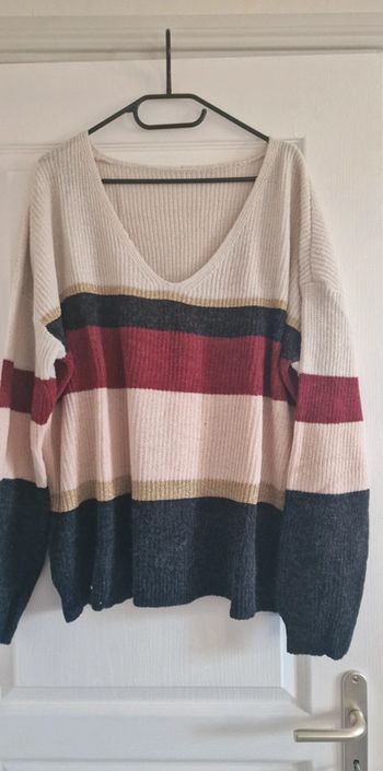 Pull rayures tricolore