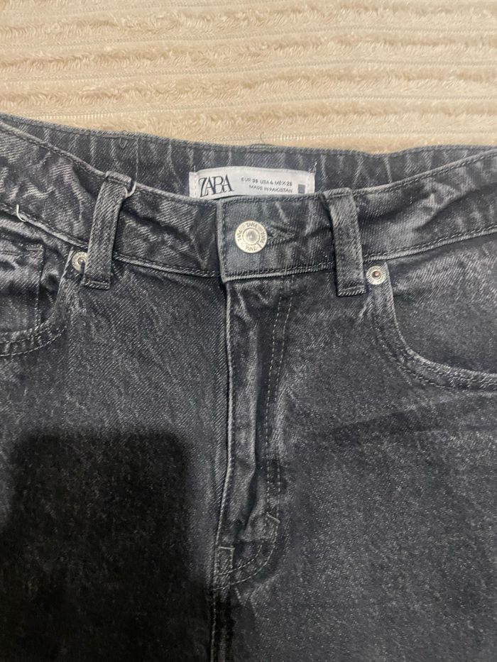 jean mom gris foncée zara taille 36 - photo numéro 2