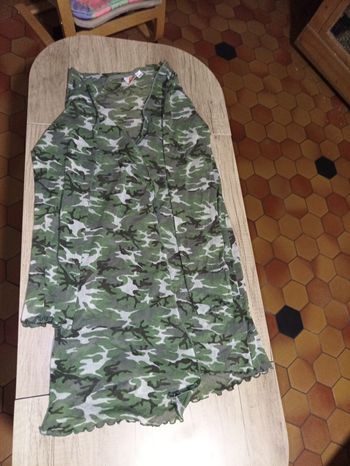 Chemise camouflage vert Kookaï 38 transparent