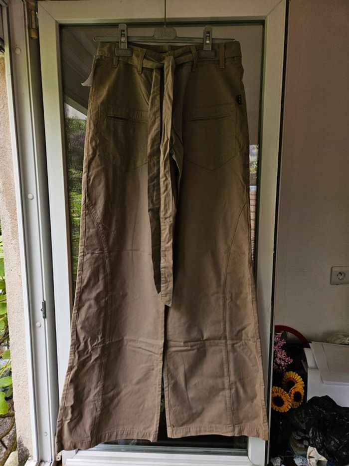 Pantalon jambes larges marron beige dtc vintage taille 38
