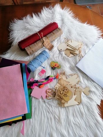 Lot loisir créatif, toile de jute, macramé, fils de coton