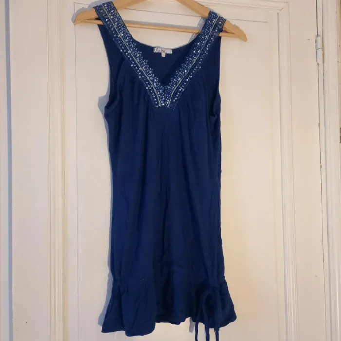 Tunique bleu marine col V