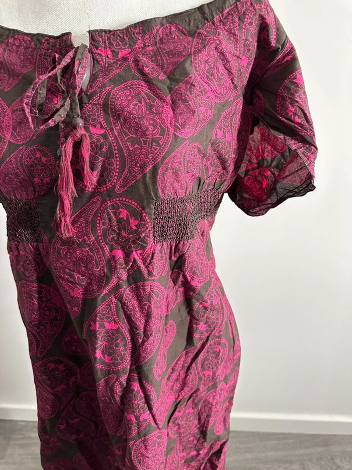 Robe à fleurs rose et marron Esprit T40 - photo numéro 2