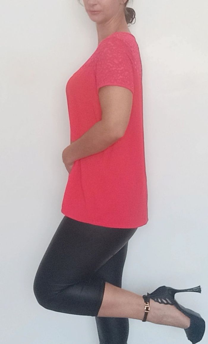 Blouse manches courtes dentelles taille xl - photo numéro 4