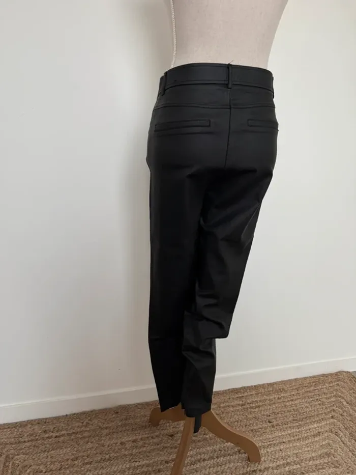 Pantalon legging zara noir enduit long pantaloni pantalones Vloeiende Calças cuir skinny donna woman - photo numéro 4