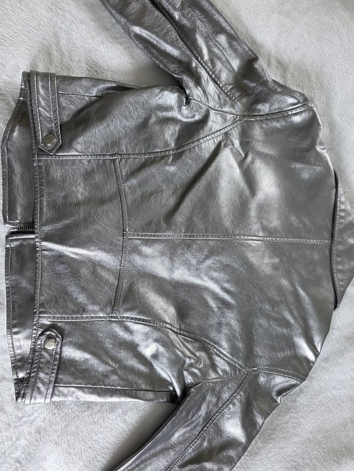 Veste en cuir grise - photo numéro 8
